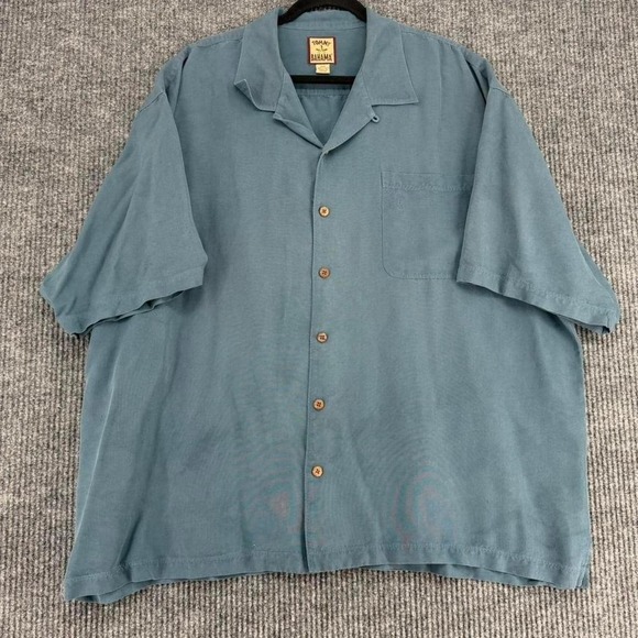 Tommy Bahama Other - Vintage Tommy Bahama silk camp shirt men's XXL blue Hawaiian resort vacation
